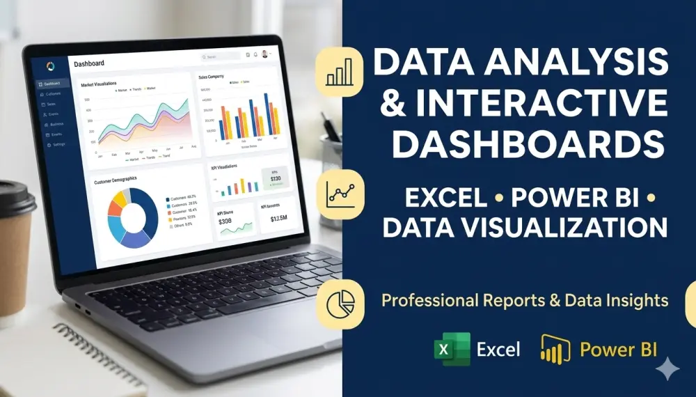 تحليل البيانات وتحويلها إلى تقارير  إحترافية ولوحات معلومات تفاعلية باستخدام Excel و Power BI