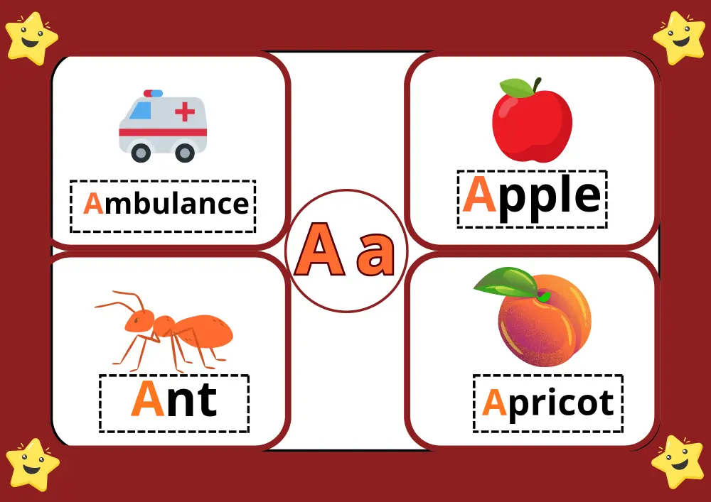 تصميم 26 بطاقة تعليمية (Flashcards) للحروف الإنجليزية جاهزة للطباعة.