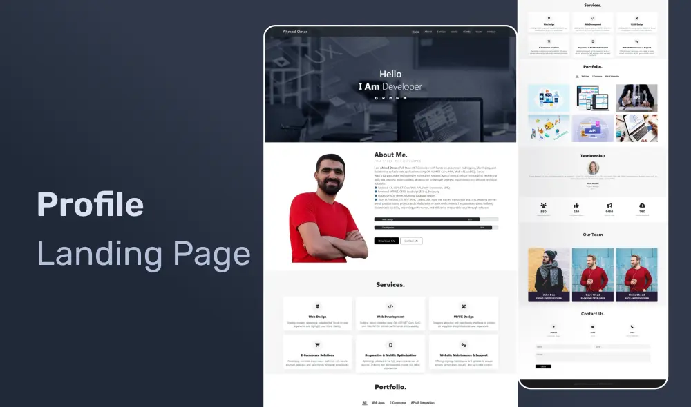 تصميم صفحة هبوط احترافية ومتجاوبة وسريعة تناسب مشروعك