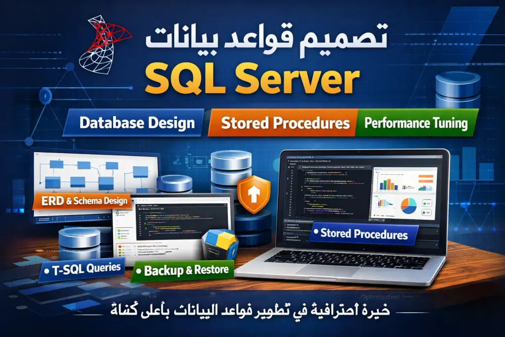 سأقوم بتصميم قواعد بيانات SQL Server احترافية مع Stored Procedures وتحسين الأداء