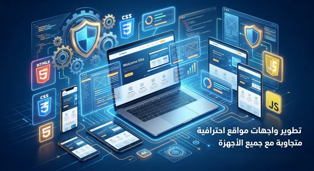 تطوير واجهات مواقع احترافية وسريعة متجاوبة مع جميع الأجهزة
