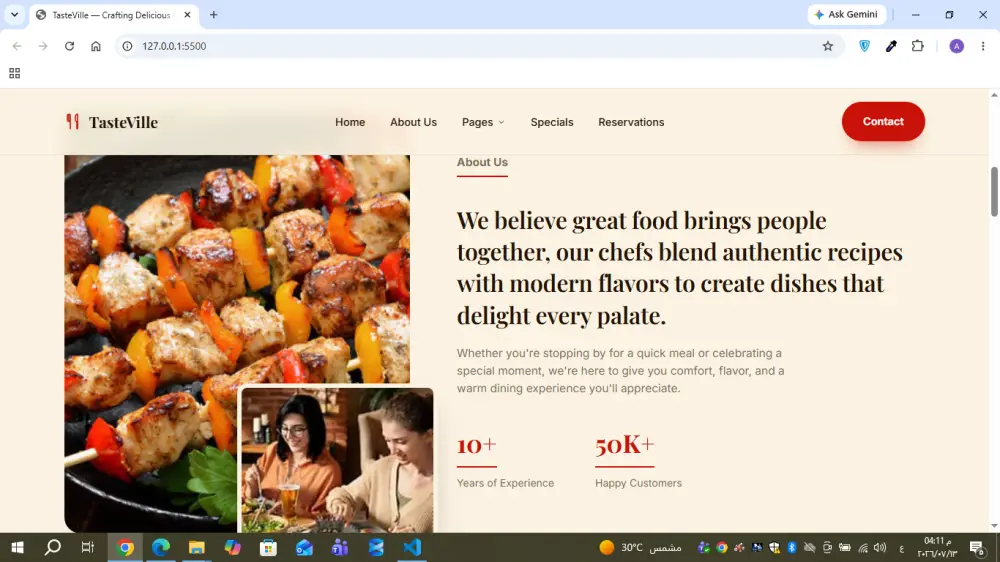 تصميم وبرمجة صفحة هبوط (Landing Page) عصرية ومتجاوبة