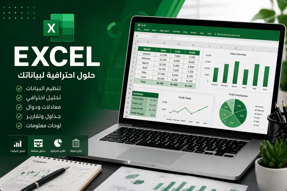 إنشاء تقارير ورسوم بيانية احترافية على Excel