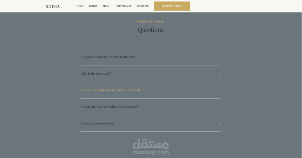موقع مطعم احترافي متجاوب بتصميم فاخر وتجربة مستخدم مميزة