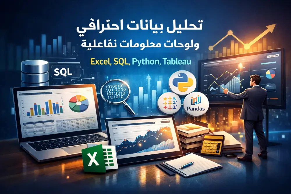"تحليل بيانات احترافي باستخدام Python و Excel و Tableau"