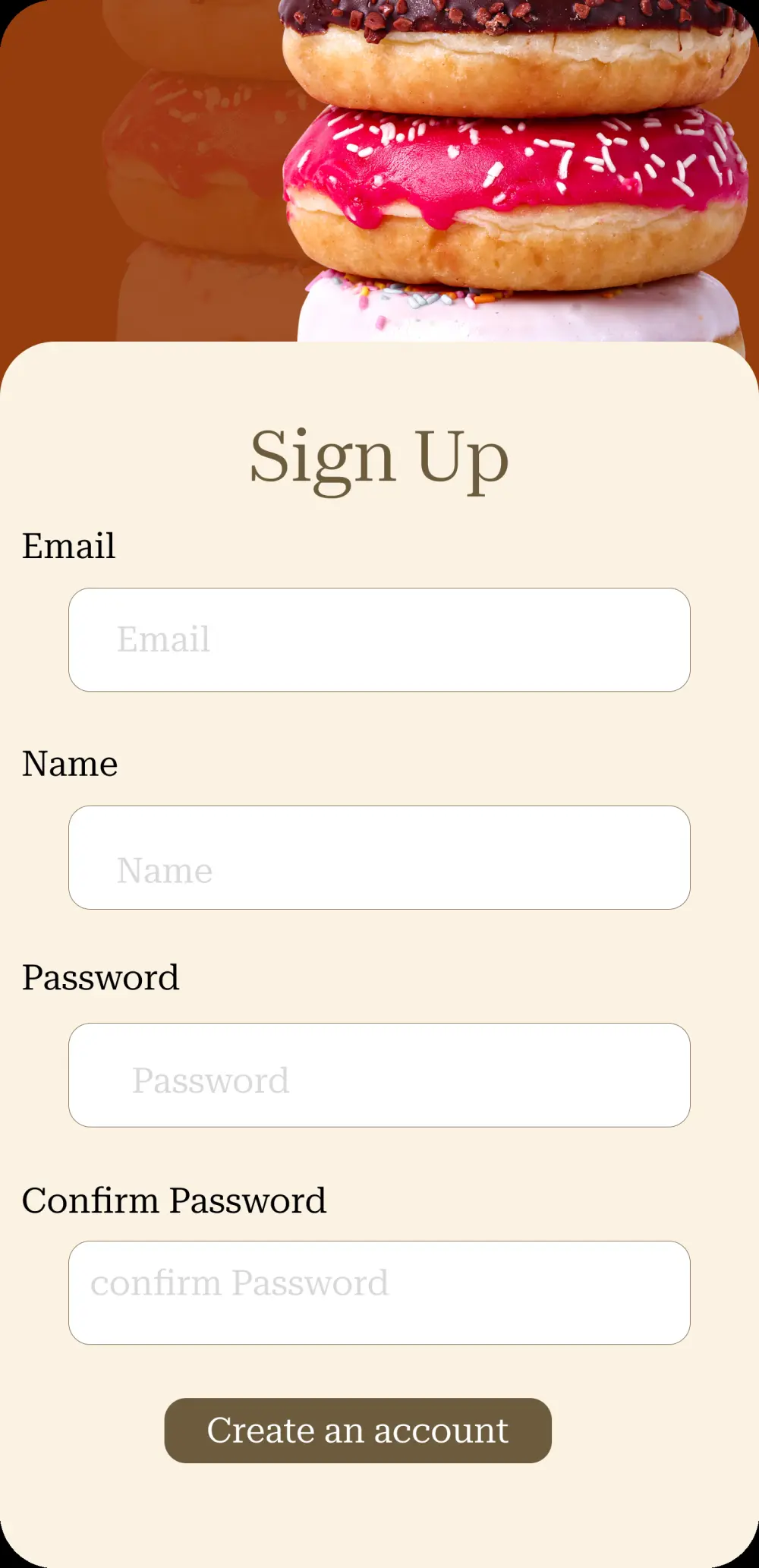 تصميم UI/UX احترافي لتطبيق مخبز "Sweet Oven" لطلب الحلويات والكيك
