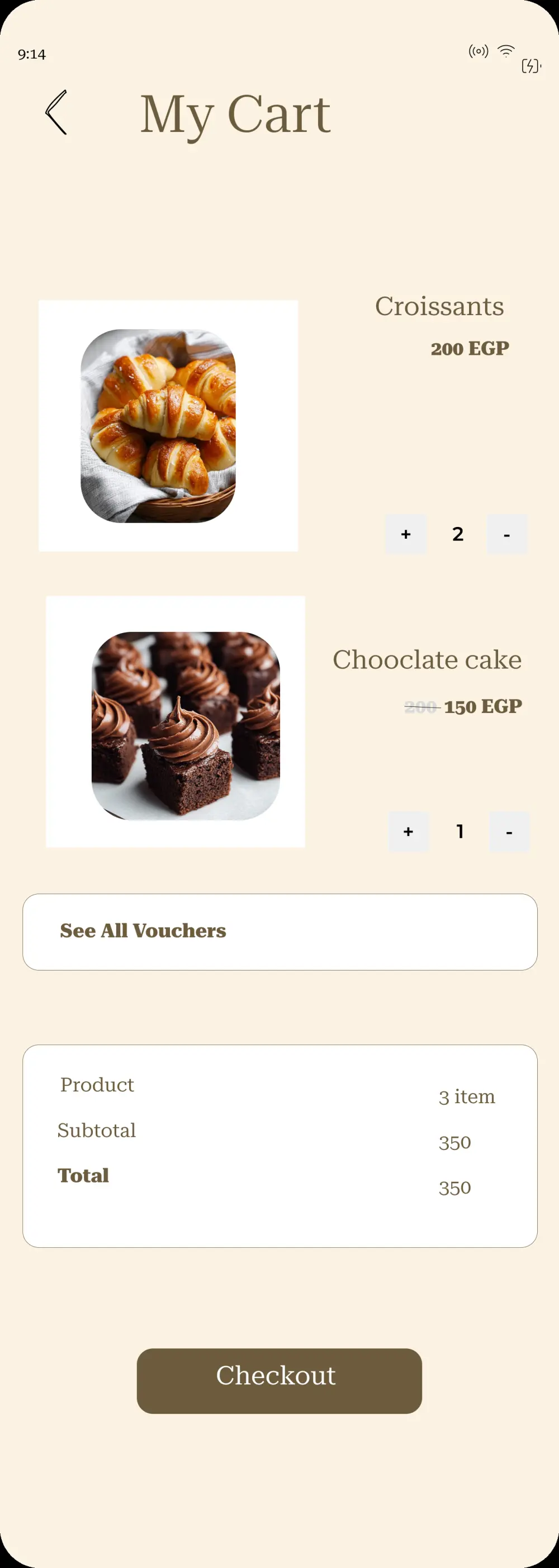 تصميم UI/UX احترافي لتطبيق مخبز "Sweet Oven" لطلب الحلويات والكيك