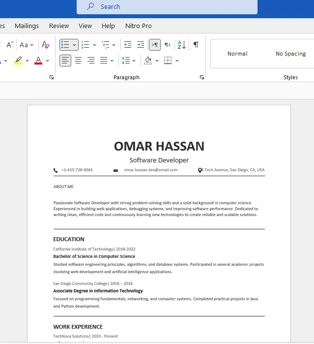 كتابة وتصميم سيرة ذاتية احترافية متوافقة مع ATS لزيادة فرص القبول الوظيفي