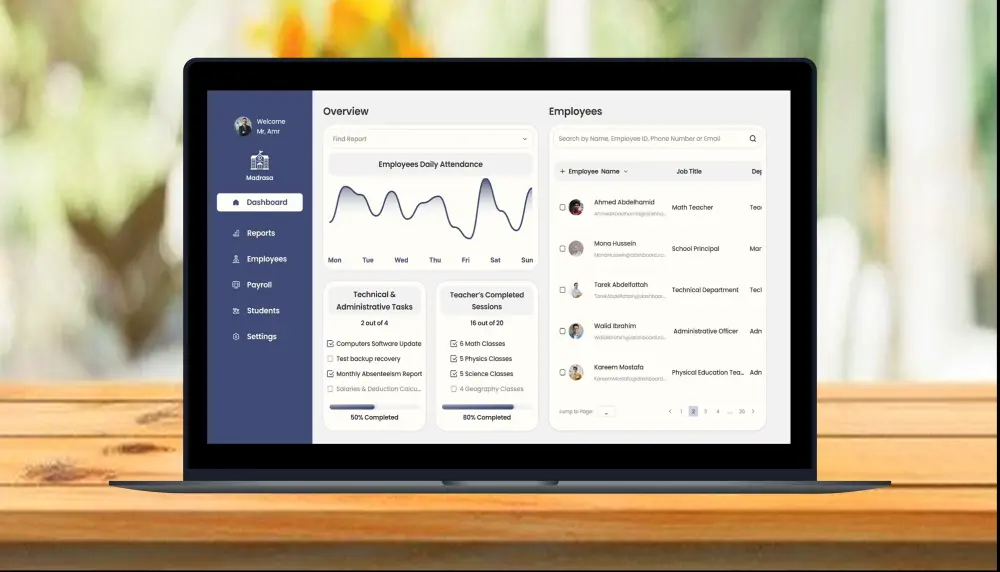 تصميم لوحة تحكم Dashboard