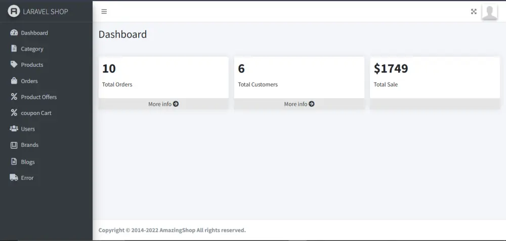 داشبورد - Dashboard لوحه تحكم لموقعك Laravel