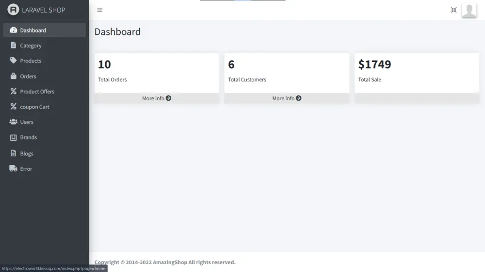 داشبورد - Dashboard لوحه تحكم لموقعك Laravel