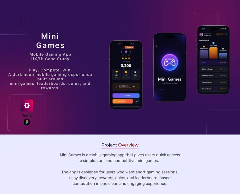 تصميم UI/UX لتطبيق ألعاب وتجارب تفاعلية للموبايل