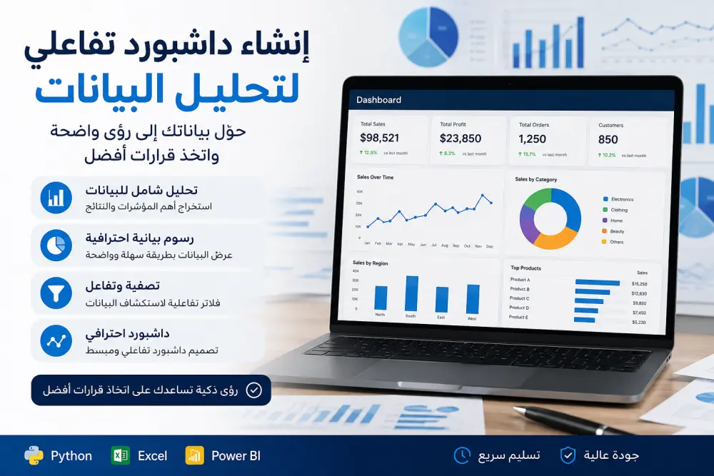 إنشاء Dashboard تفاعلي احترافي لتحليل البيانات باستخدام Power BI