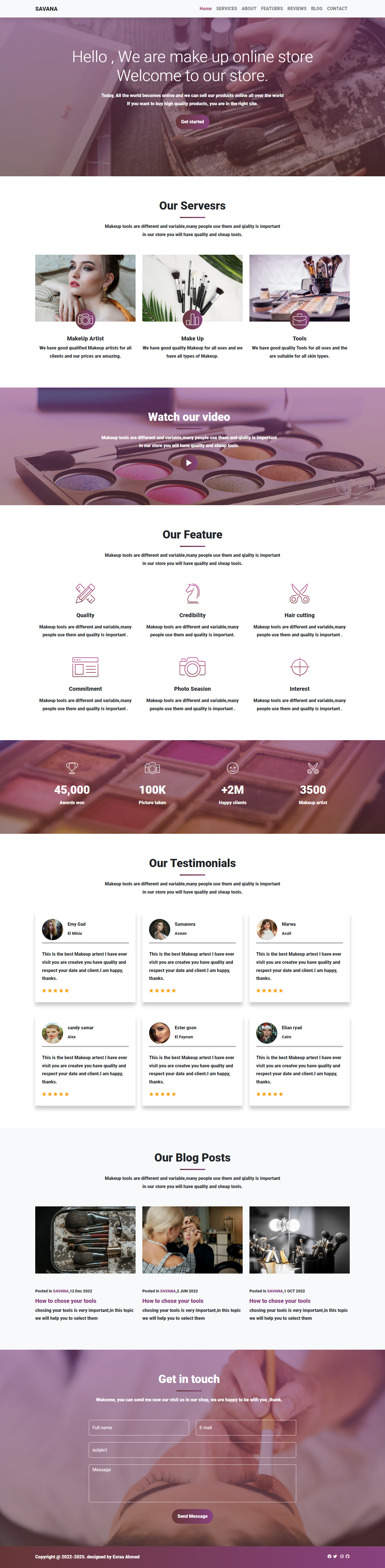 انشاء موقع الكتروني من صفحة واحدة مكون من عدة اجزاء و صفحة هبوط landing page