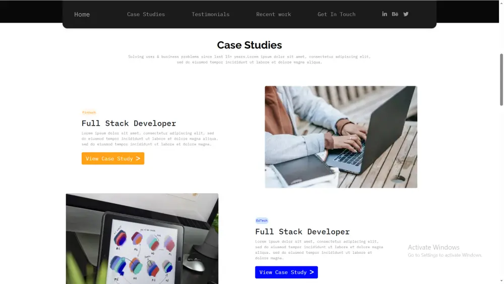 تصميم بورتفوليو شخصي احترافي متجاوب لجميع الأجهزة