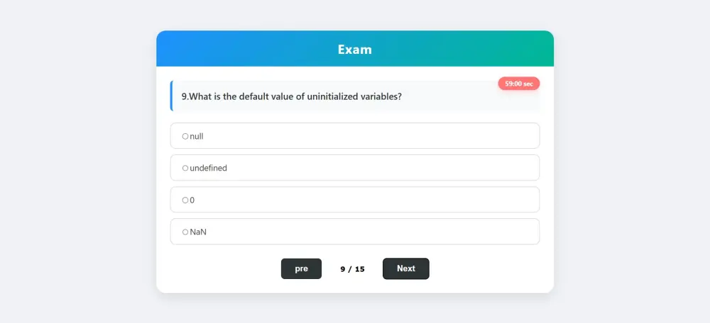 تصميم وتطوير نظام اختبارات (Quiz / Exam System) احترافي باستخدام JavaScript