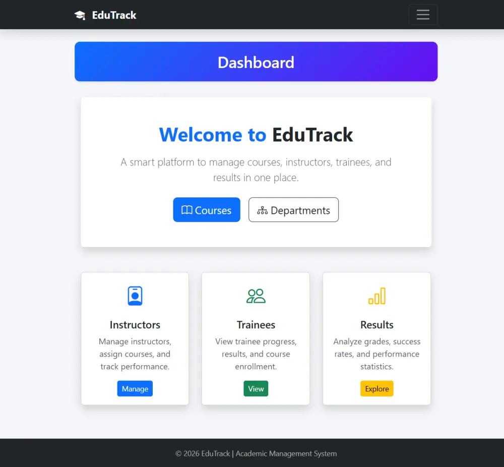 برمجة نظام MVC متكامل لإدارة الأكاديميات ومراكز التدريب