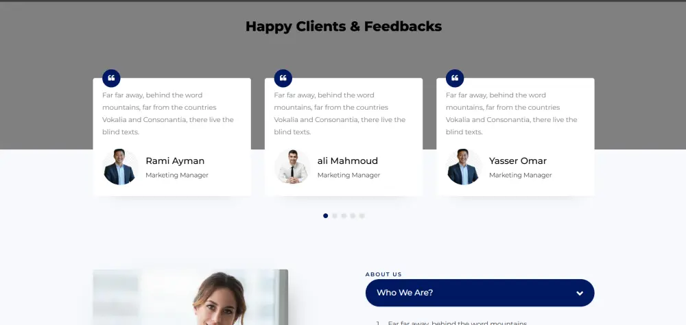 تصميم وتطوير موقع Front-End
