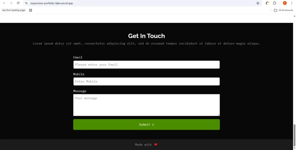 تصميم صفحة هبوط متجاوبة باستخدام HTML، CSS وBootstrap مع استضافة