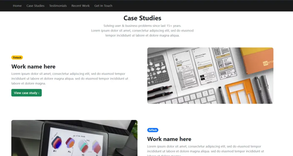 تصميم صفحة ويب احترافية متجاوبة (HTML5, CSS3, Bootstrap)