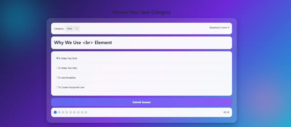 إنشاء Quiz App للاختبارات التفاعلية