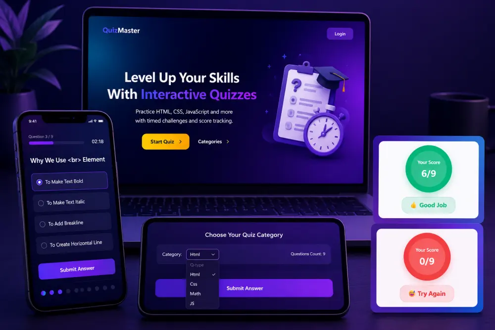 إنشاء Quiz App للاختبارات التفاعلية