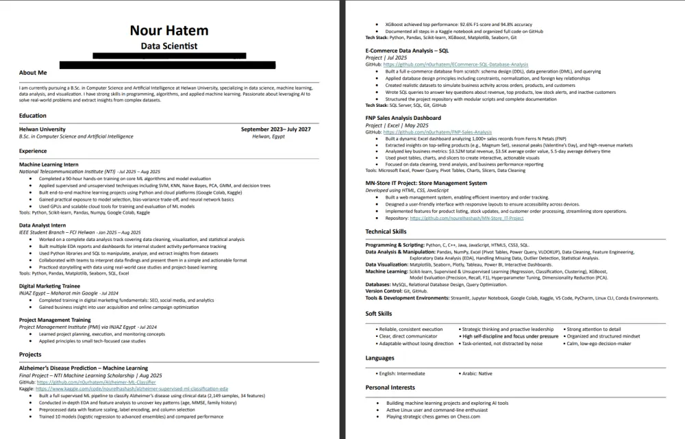 كتابة وتصميم CV احترافي متوافق مع ATS