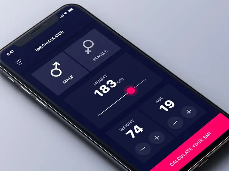 سأقوم بإنشاء تطبيق حاسبة BMI باستخدام Flutter بتصميم احترافي