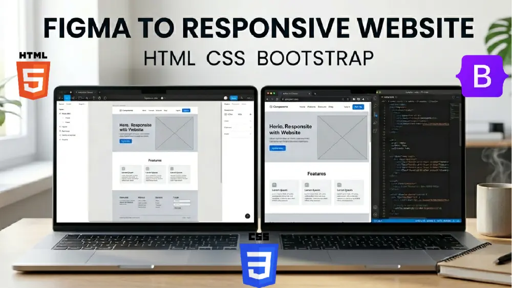 تصميم مواقع متجاوبة من فيجما (Figma) إلى الواقع (HTML/CSS/Bootstrap)