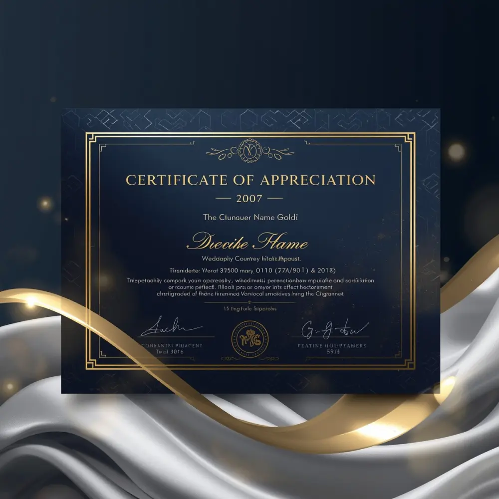 تصميم شهادات تقدير احترافية (مودرن وكلاسيك) بجودة عالية للطباعة