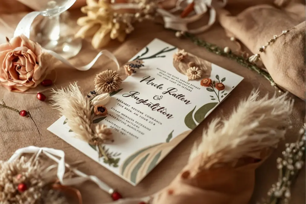 أصمم لك دعوة زفاف أنيقة وجذابة حسب ذوقك