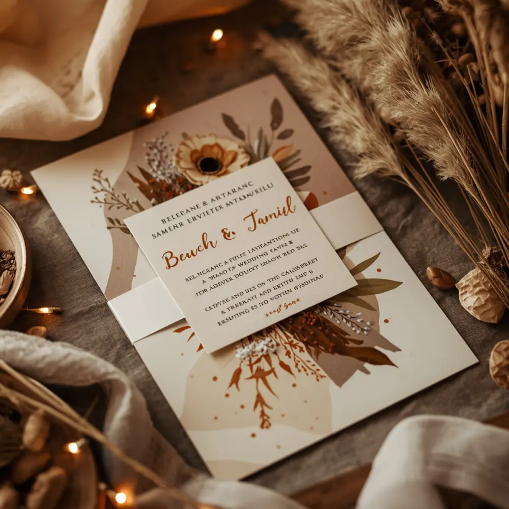 أصمم لك دعوة زفاف أنيقة وجذابة حسب ذوقك