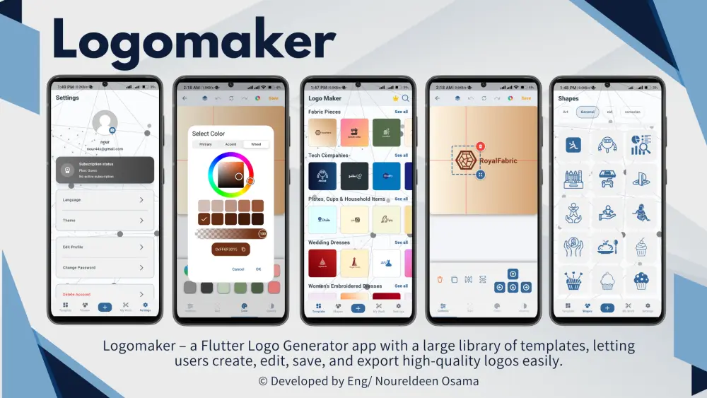 بناء تطبيق Android و iOS باستخدام Flutter (تطبيق متوسط 5 شاشات) - 40$