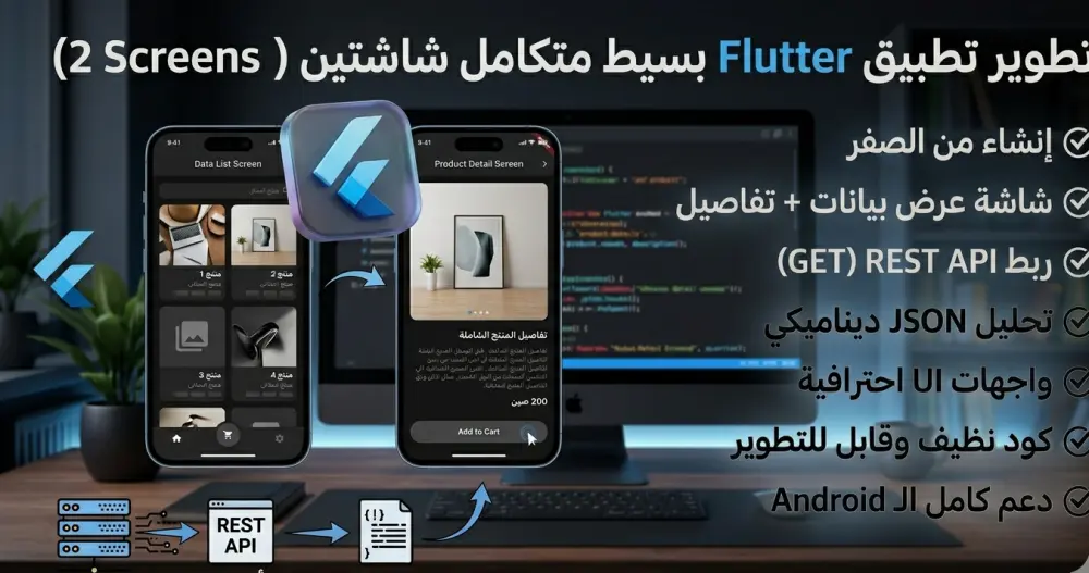 تطوير تطبيق Flutter مع ربط API