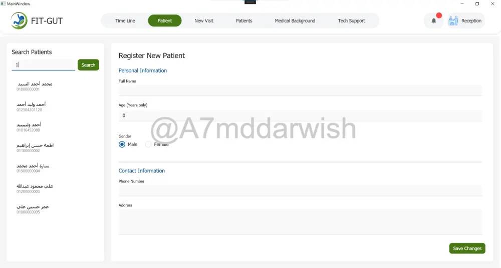 نظام ذكي متكامل لإدارة عيادة طبية (طباعة روشتات طبية و إدارة المرضى والموظفين و الريسيبشن)