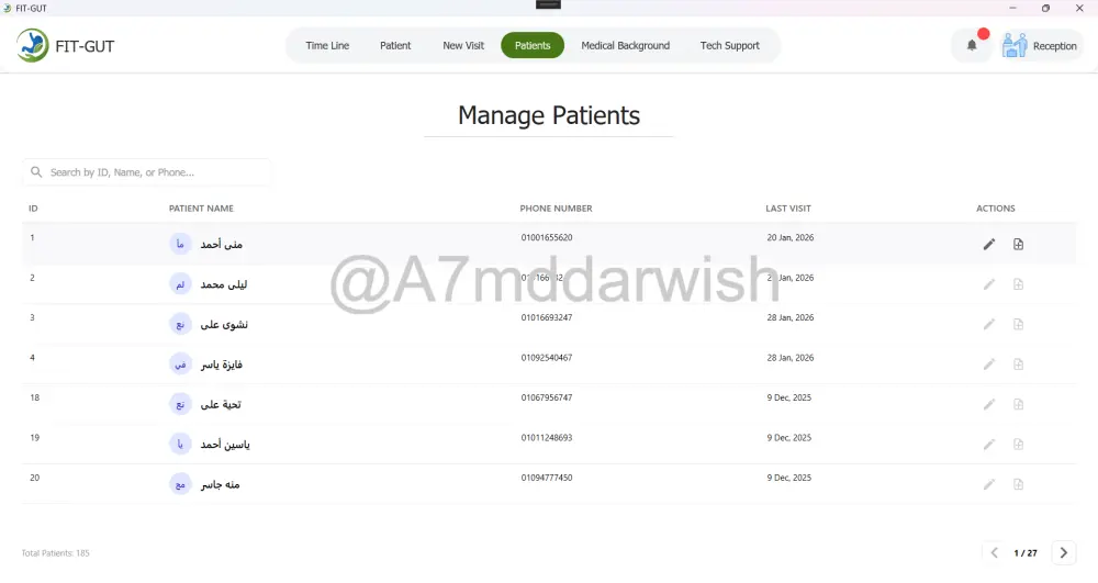 نظام ذكي متكامل لإدارة عيادة طبية (طباعة روشتات طبية و إدارة المرضى والموظفين و الريسيبشن)