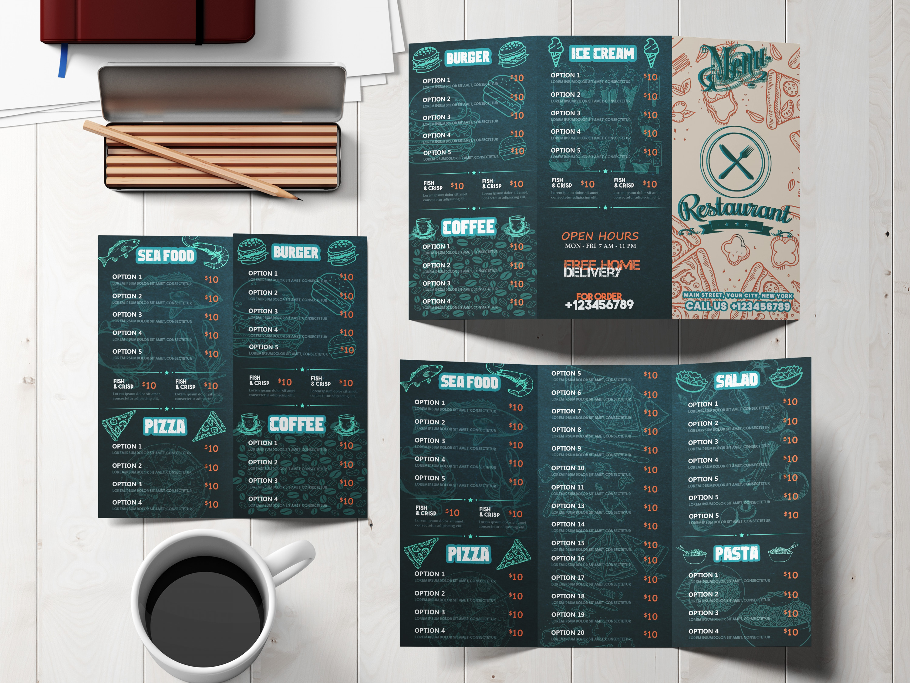 تصميم منيو مطعم  (  Restaurant Menu )