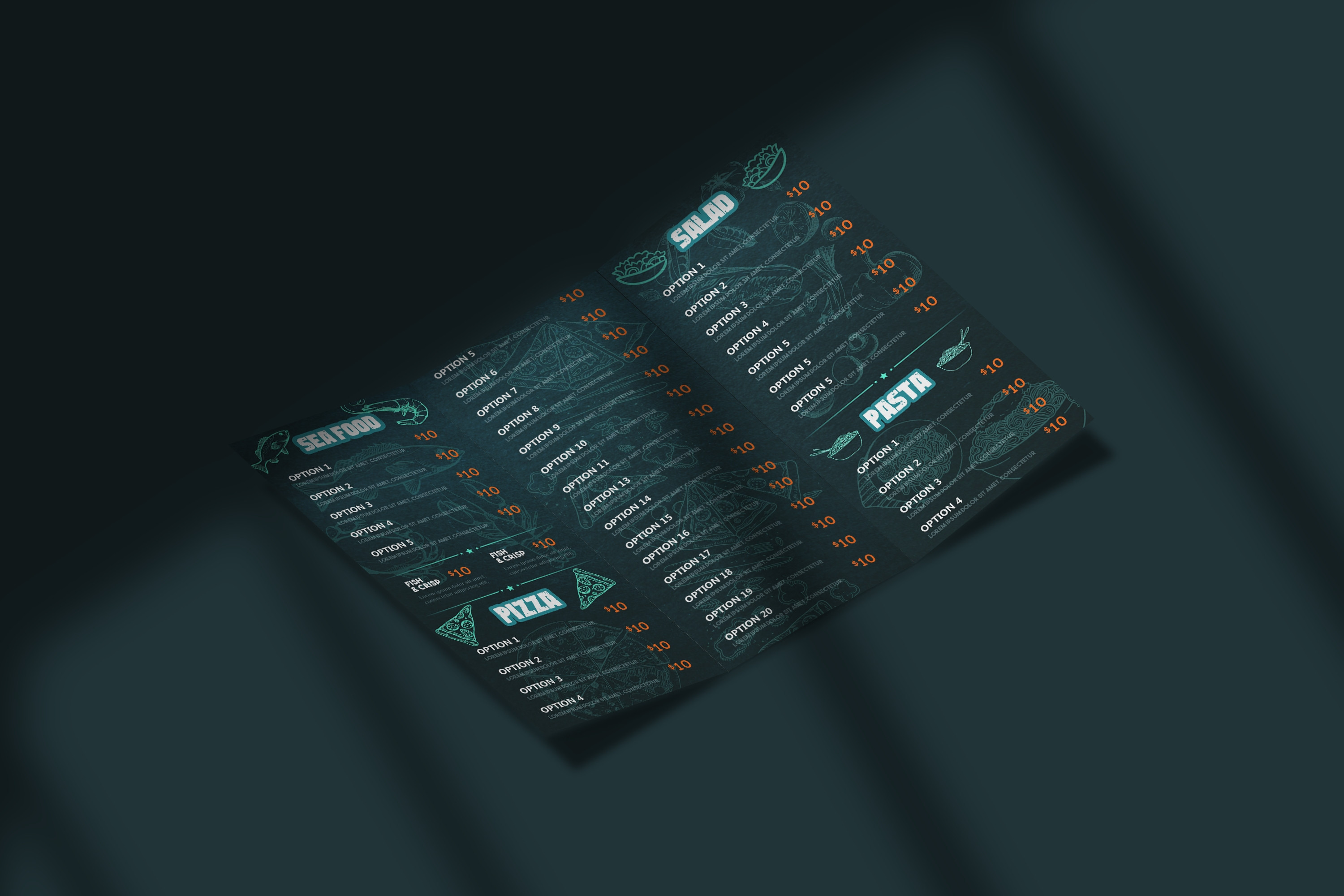 تصميم منيو مطعم  (  Restaurant Menu )