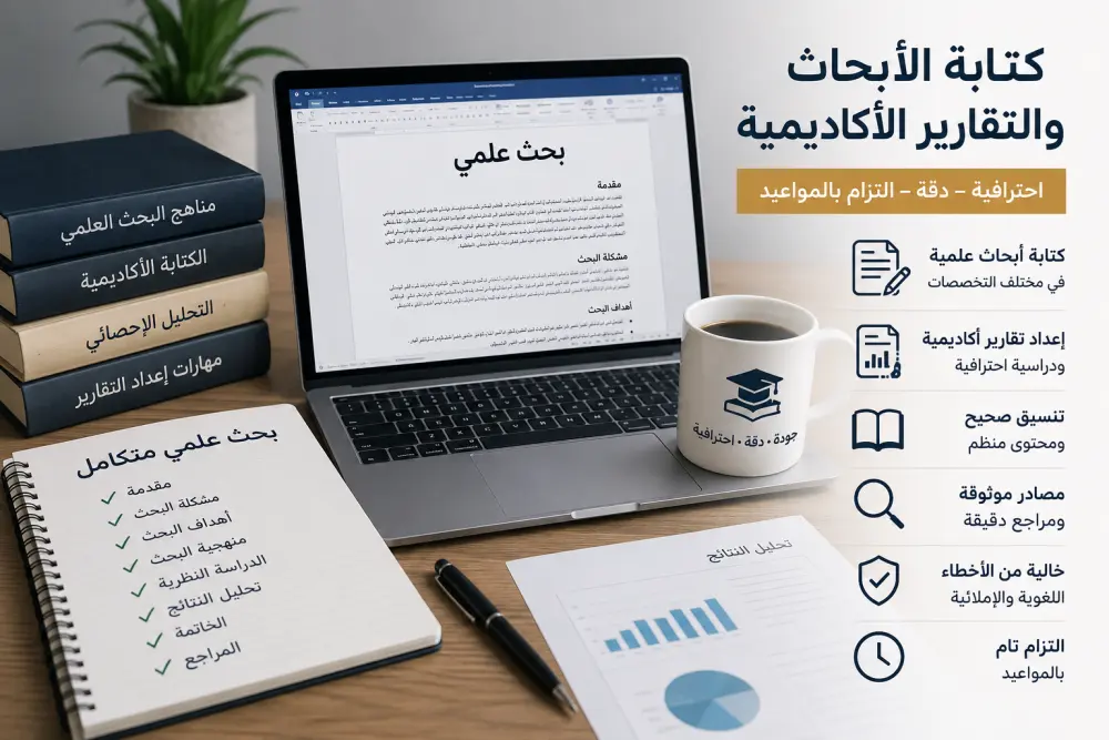 إعداد وكتابة الأبحاث والتقارير العلمية بشكل احترافي ومنسق