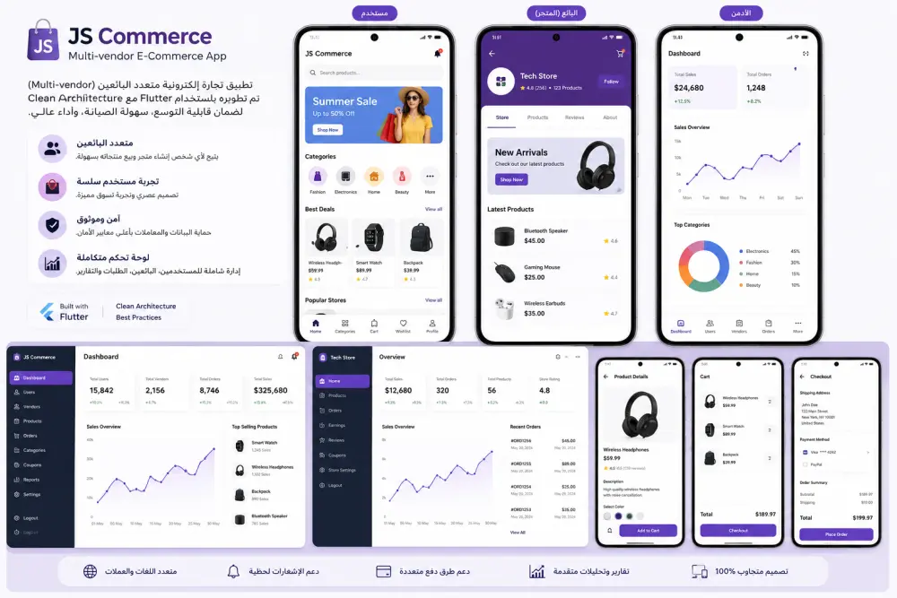 برمجة وتطوير تطبيق جوال متكامل (Android & iOS) باستخدام Flutter