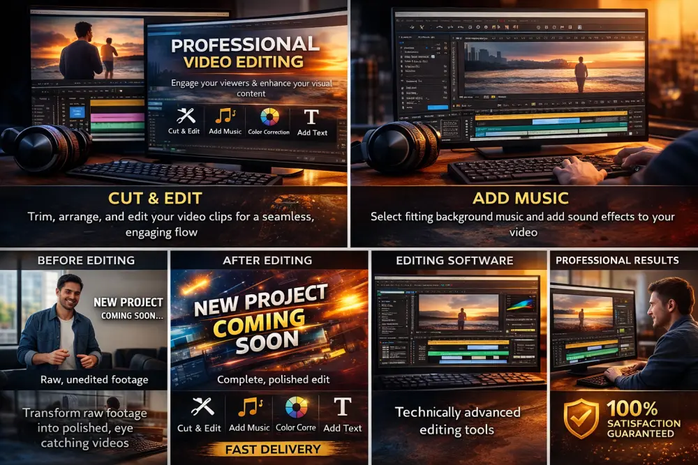 مونتاج فيديو احترافي يجذب المشاهدين ويعزز جودة محتواك البصري