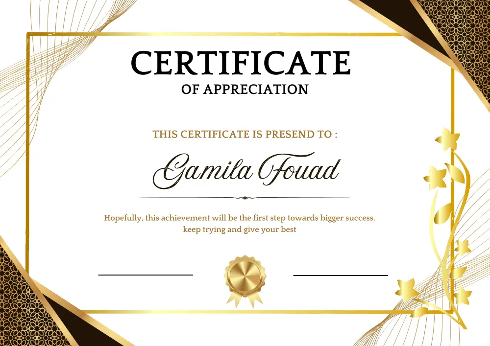 تصميم شهادات تقدير احترافية جاهزة للطباعة