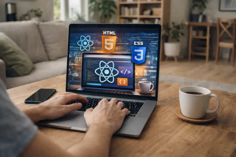 سأقوم بإنشاء صفحة ويب متجاوبة واحترافية باستخدام React