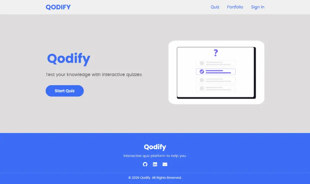 تصميم موقع إختبارات أونلاين