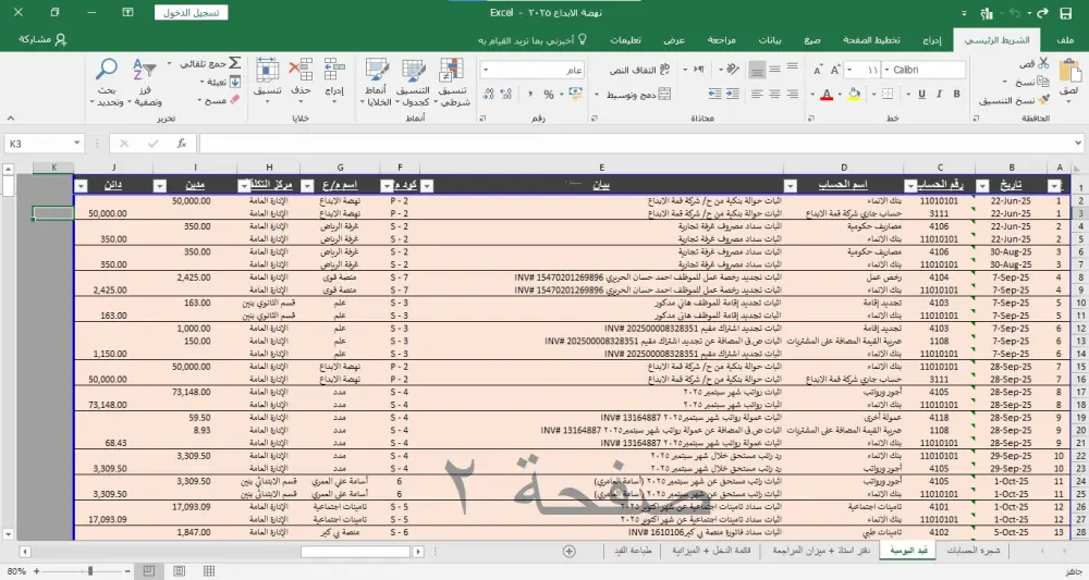 محاسب مالي لإدارة القيود والتقارير والدورة المستندية