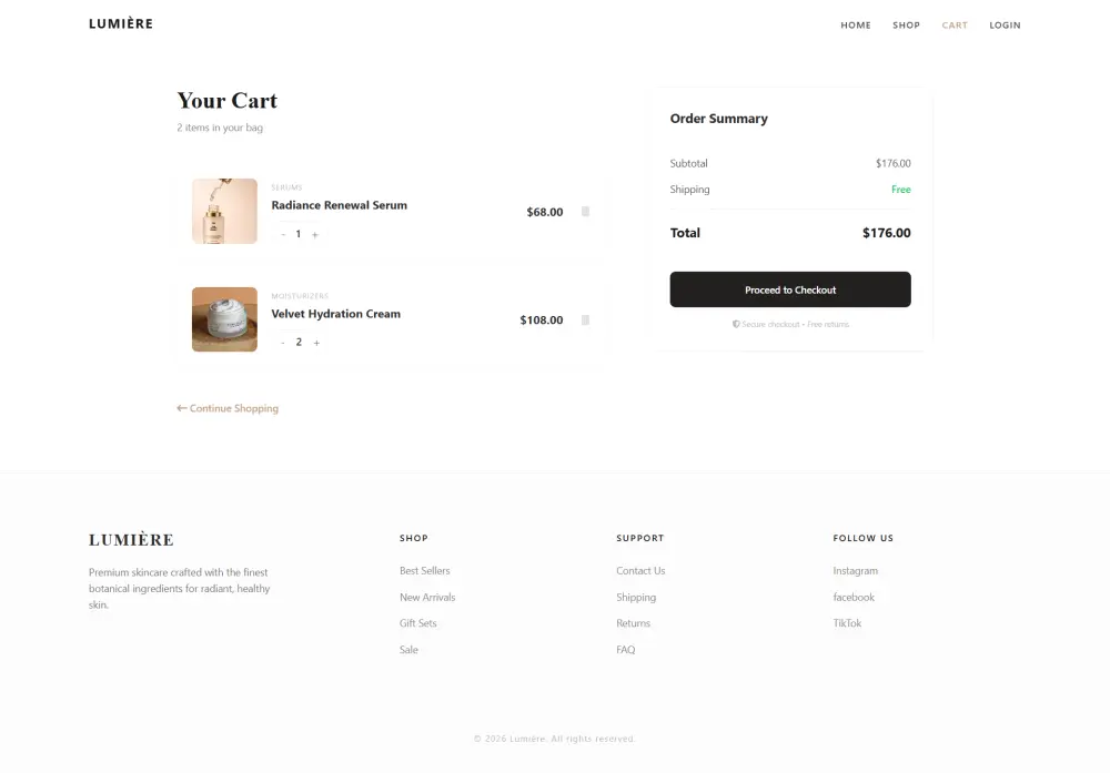 تصميم موقع سكين كير احترافي UI/UX مودرن ومتجاوب بالكامل