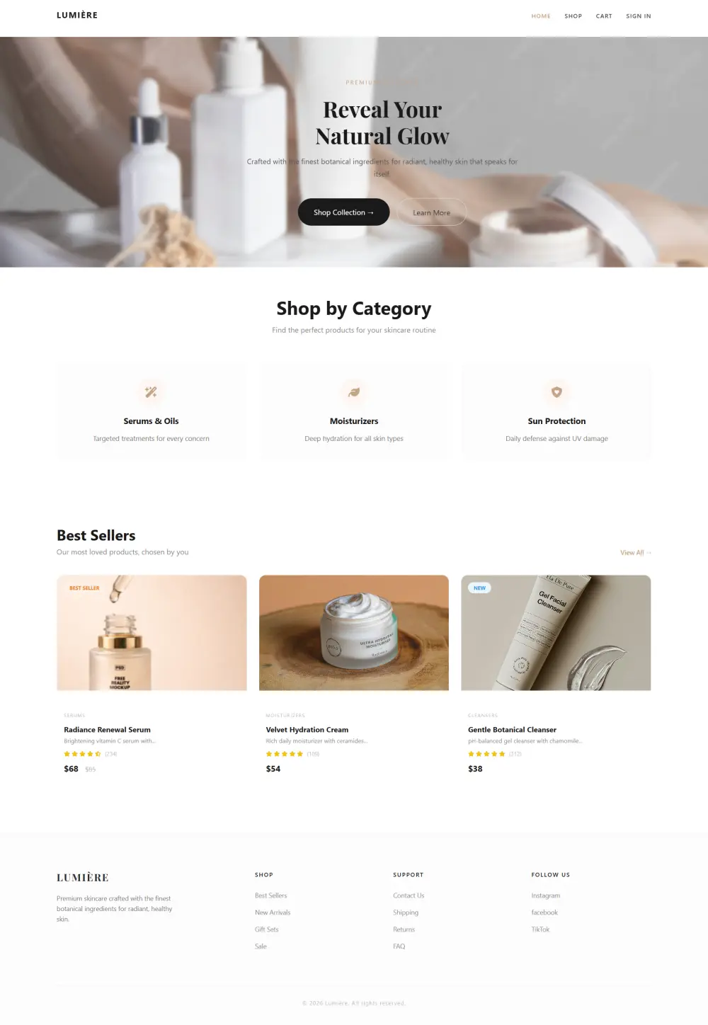 تصميم موقع سكين كير احترافي UI/UX مودرن ومتجاوب بالكامل