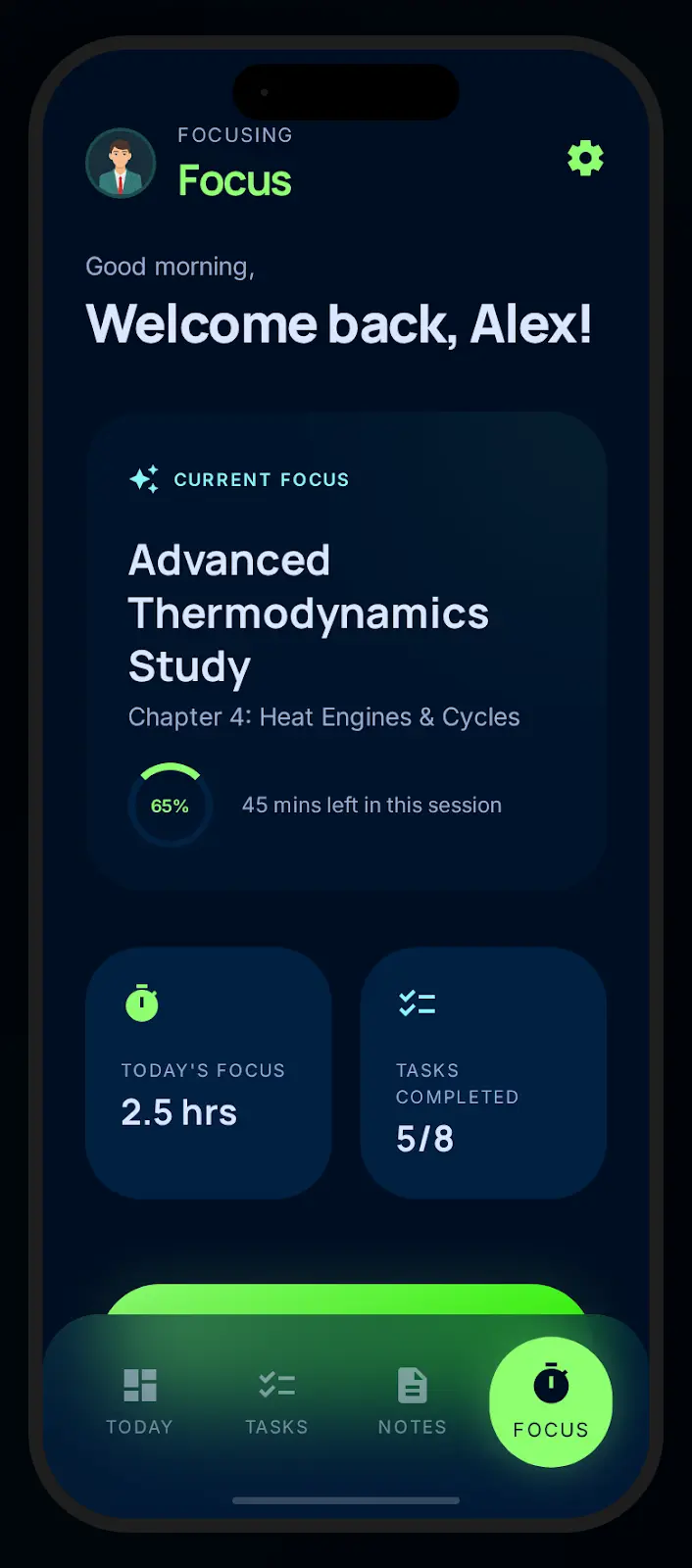 تصميم وتطوير احترافي لتطبيق تركيز ومذاكرة (Minimalist Focus App) بدون تشتت