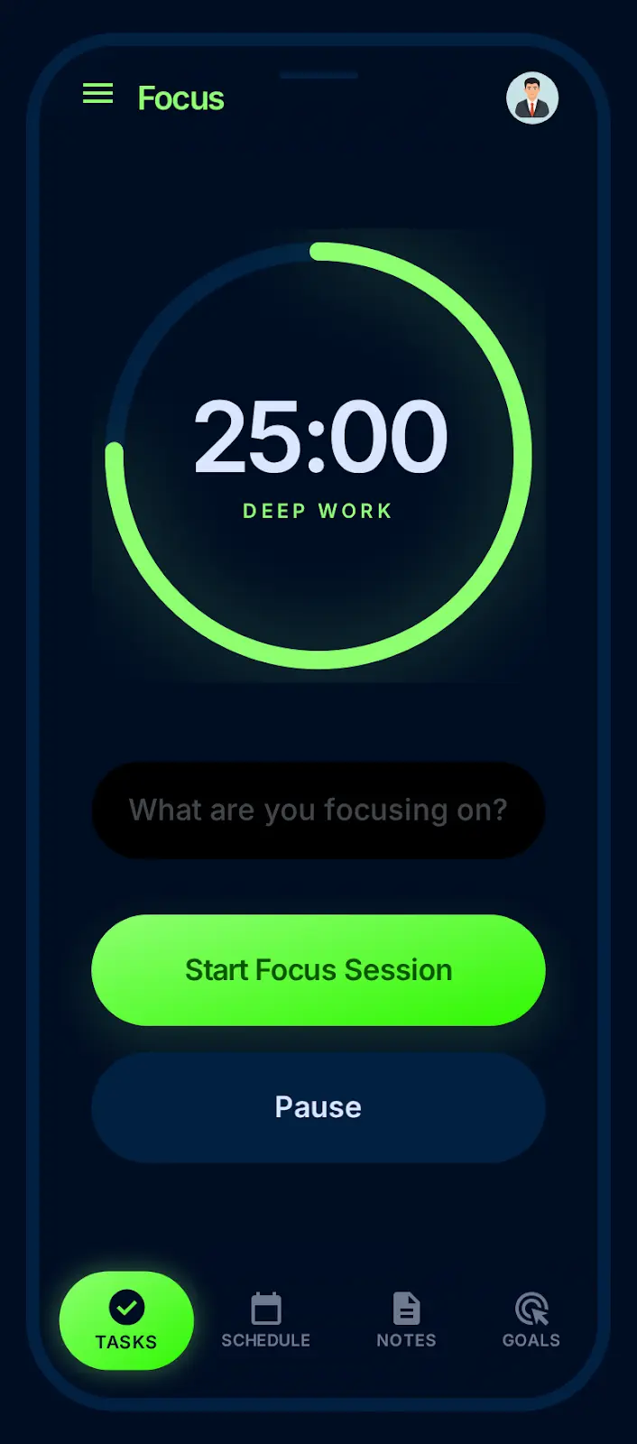 تصميم وتطوير احترافي لتطبيق تركيز ومذاكرة (Minimalist Focus App) بدون تشتت
