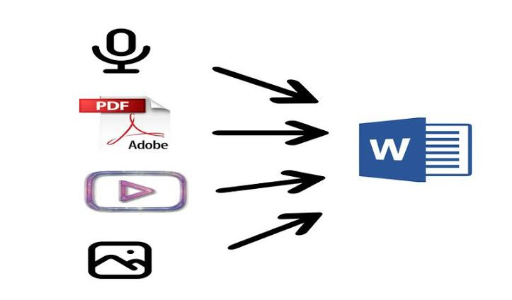 التفريغ على الورد ( word) من مختلف انواع الملفات (نصية -صوتية -مرئية)